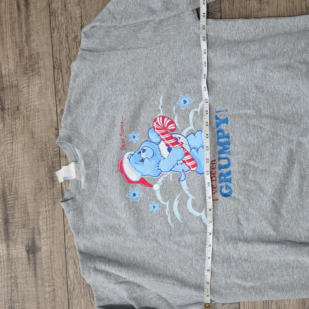 Vintage Y2K 2004 Care Bears Womens Christmas Grumpy Bear Sweatshirt Gray - Picture 4 of 9